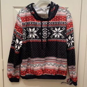 Meaneor Snow Flake JacketRed Black White Hooded  XXL Woman’s Unisex Jacket New